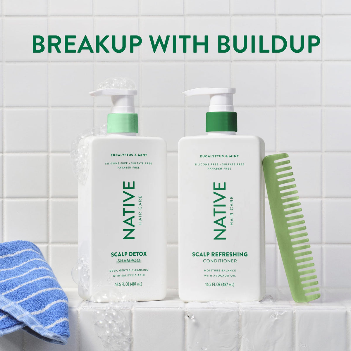 Native Scalp Detox Shampoo and Conditioner back view