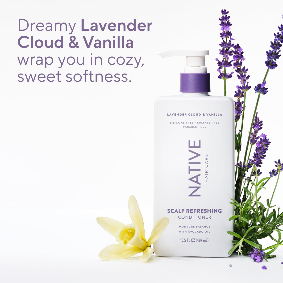 Native Scalp Refreshing Conditioner Lavender Cloud & Vanilla with soft texture