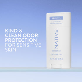 Native Sensitive Deodorant back view with ingredients