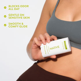 Native Sensitive Deodorant displaying its clear application