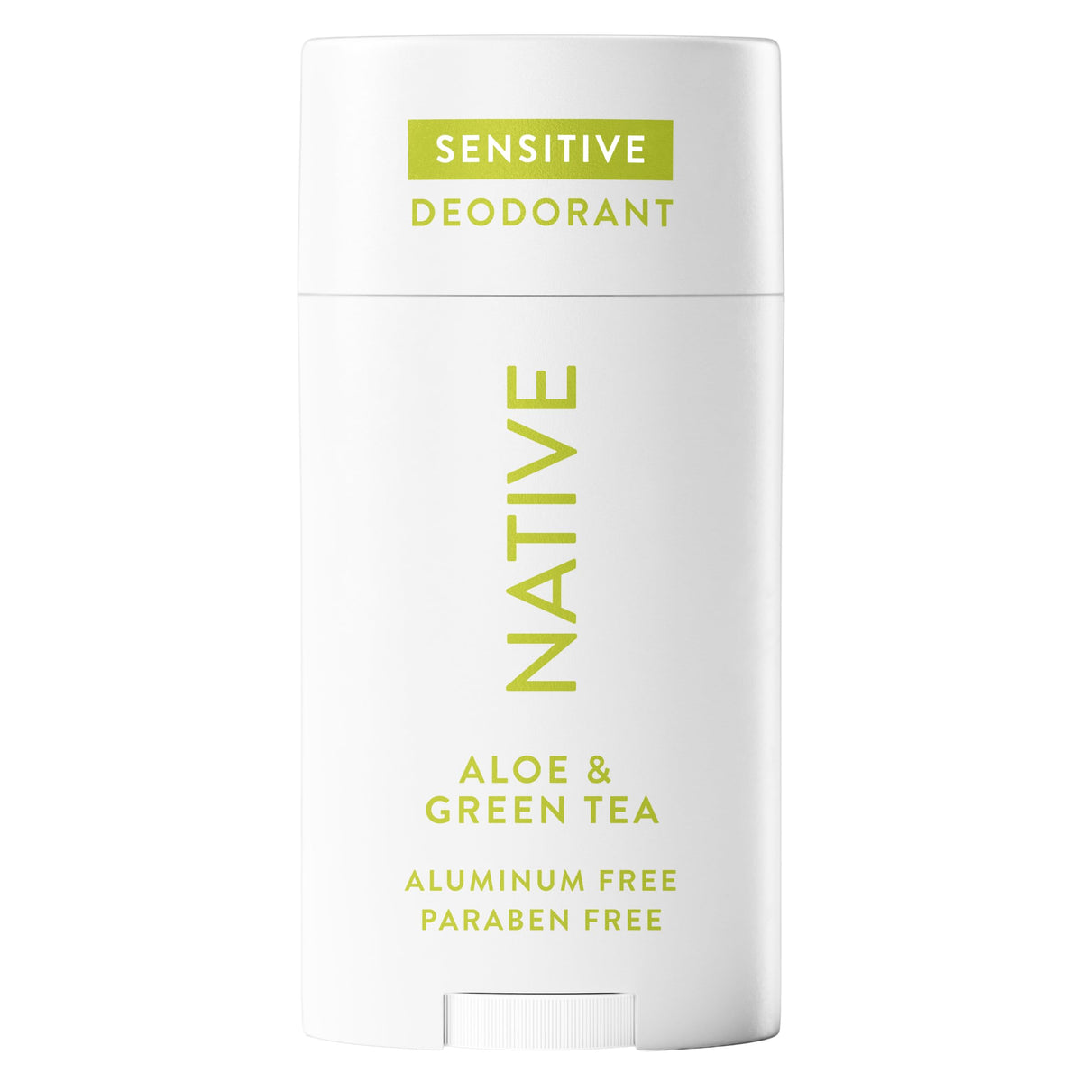 Native Sensitive Deodorant front view with Aloe & Green Tea scent