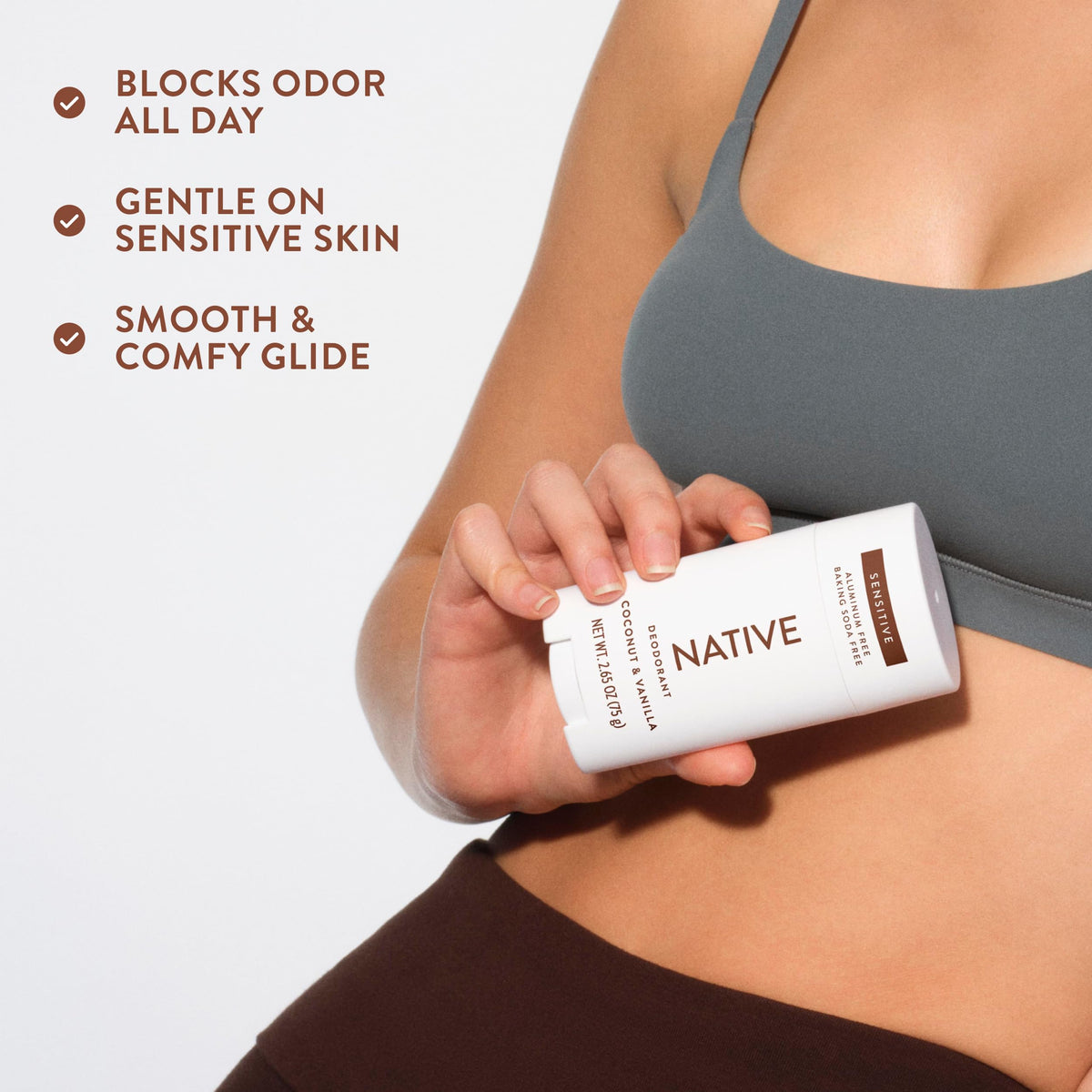 Native Sensitive Deodorant open showing the stick