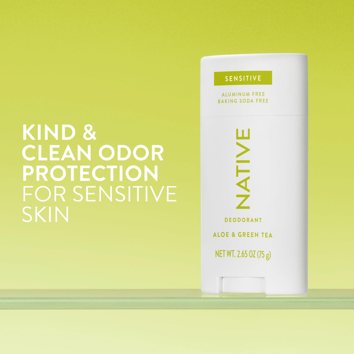 Native Sensitive Deodorant side view showing smooth applicator