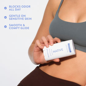 Native Sensitive Deodorant with a fresh cotton background