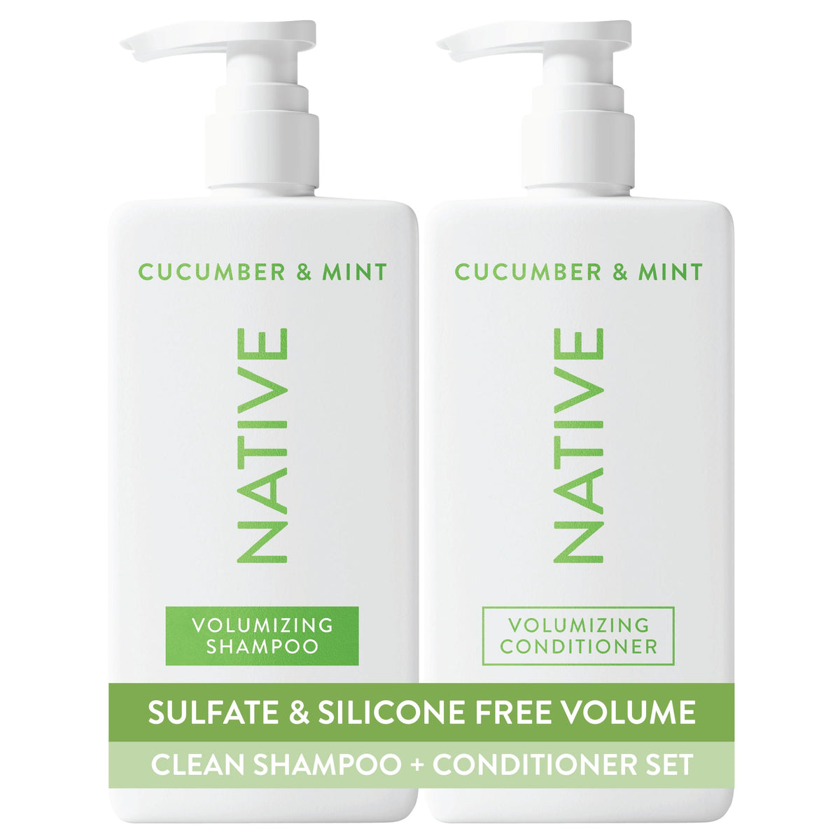 Native Shampoo and Conditioner Set Cucumber & Mint front view
