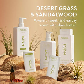Native Shampoo and Conditioner with a lathering hair scene