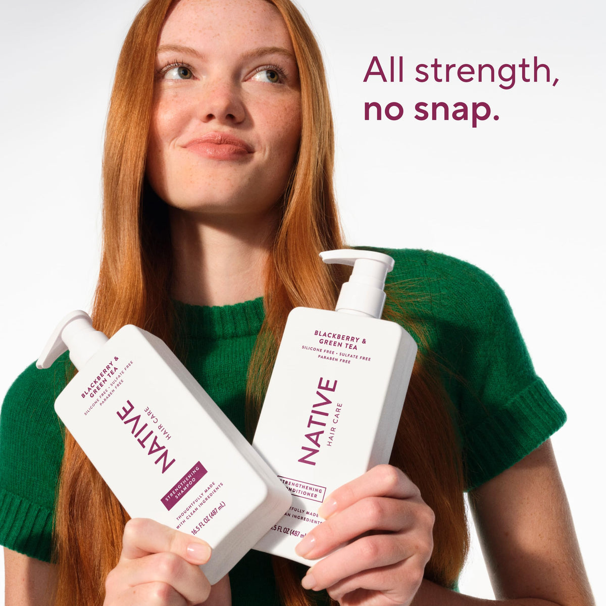 Native Strengthening Shampoo in a bathroom setting