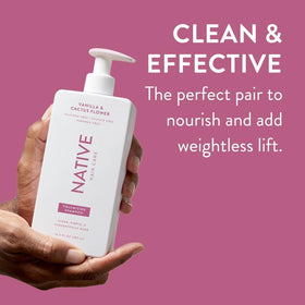 Native Vanilla & Cactus Flower Shampoo and Conditioner set packaging