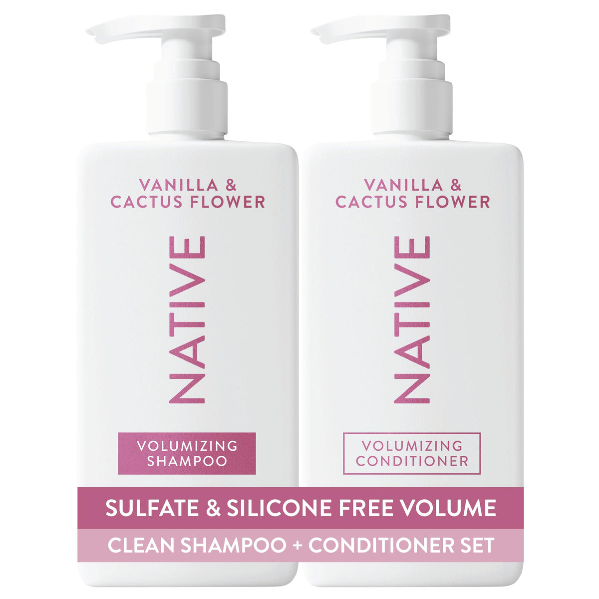 Native Vanilla & Cactus Flower Shampoo front view, 16.5 fl oz