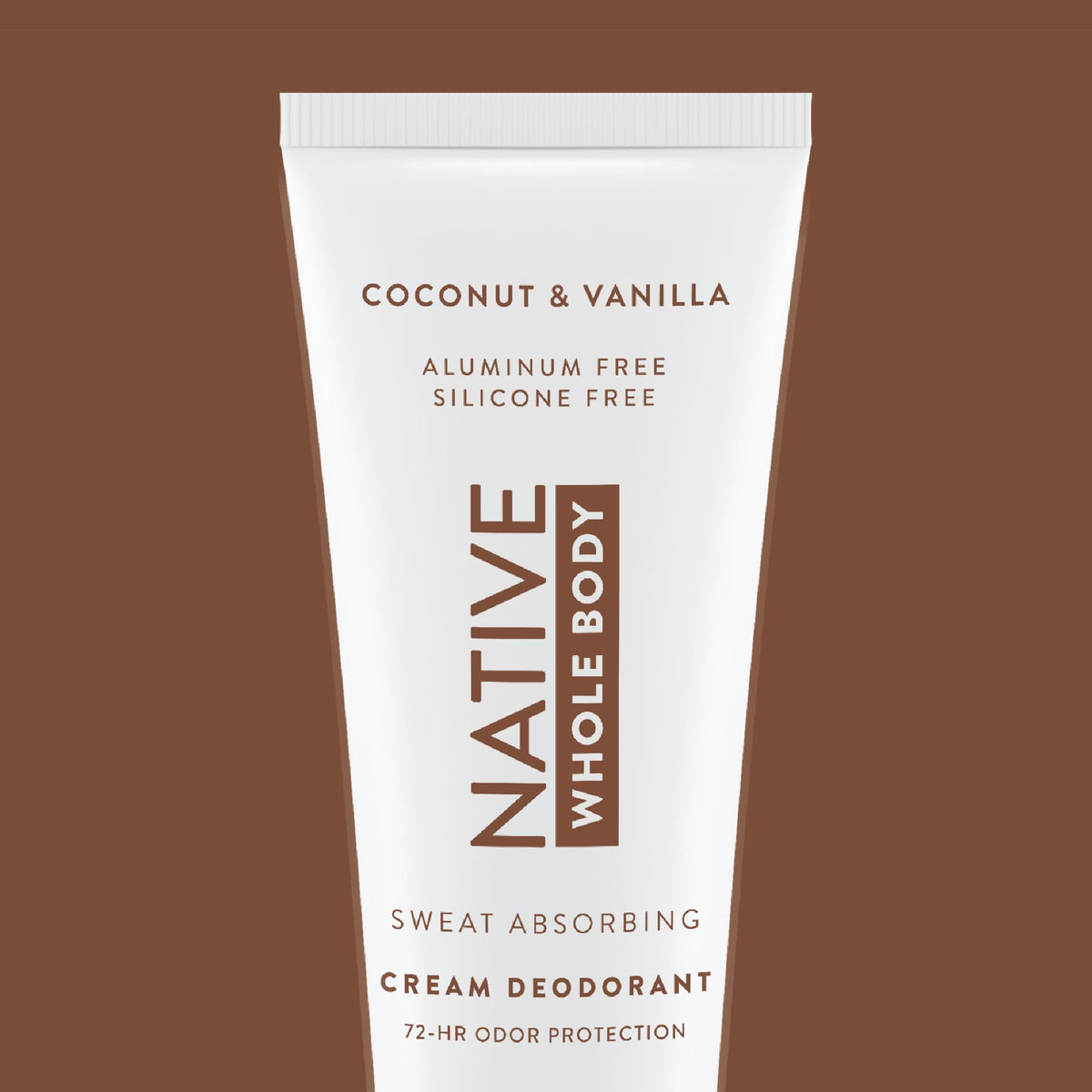 Native Whole Body Deodorant Cream Coconut & Vanilla in hand