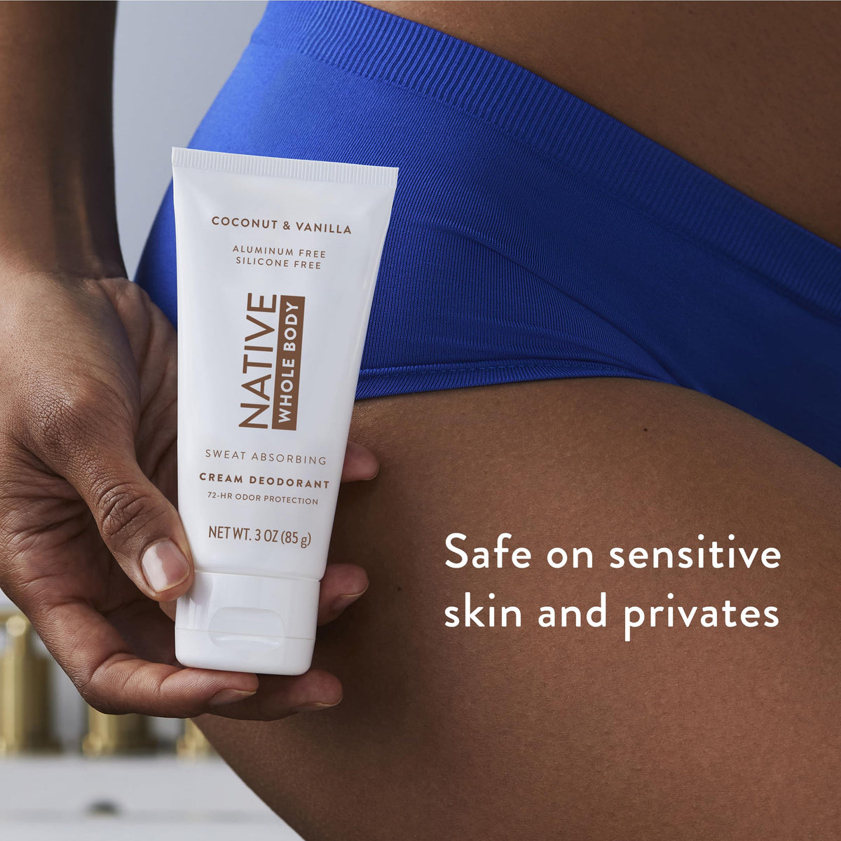 Native Whole Body Deodorant Cream Coconut & Vanilla with coconut and vanilla ingredients