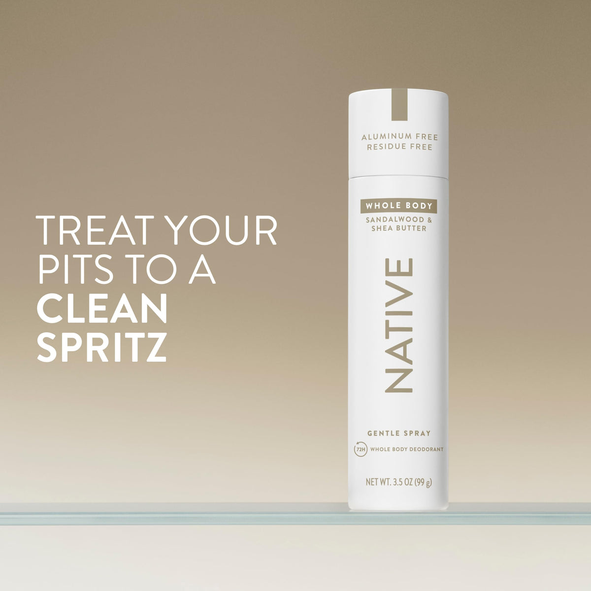 Native Whole Body Deodorant Spray back view showing ingredients