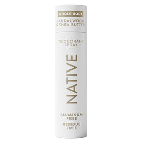 Native Whole Body Deodorant Spray front view with sandalwood scent