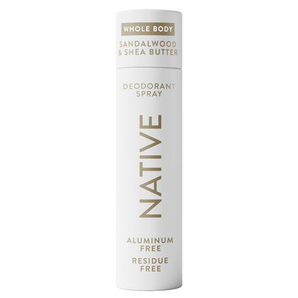 Native Whole Body Deodorant Spray front view with sandalwood scent