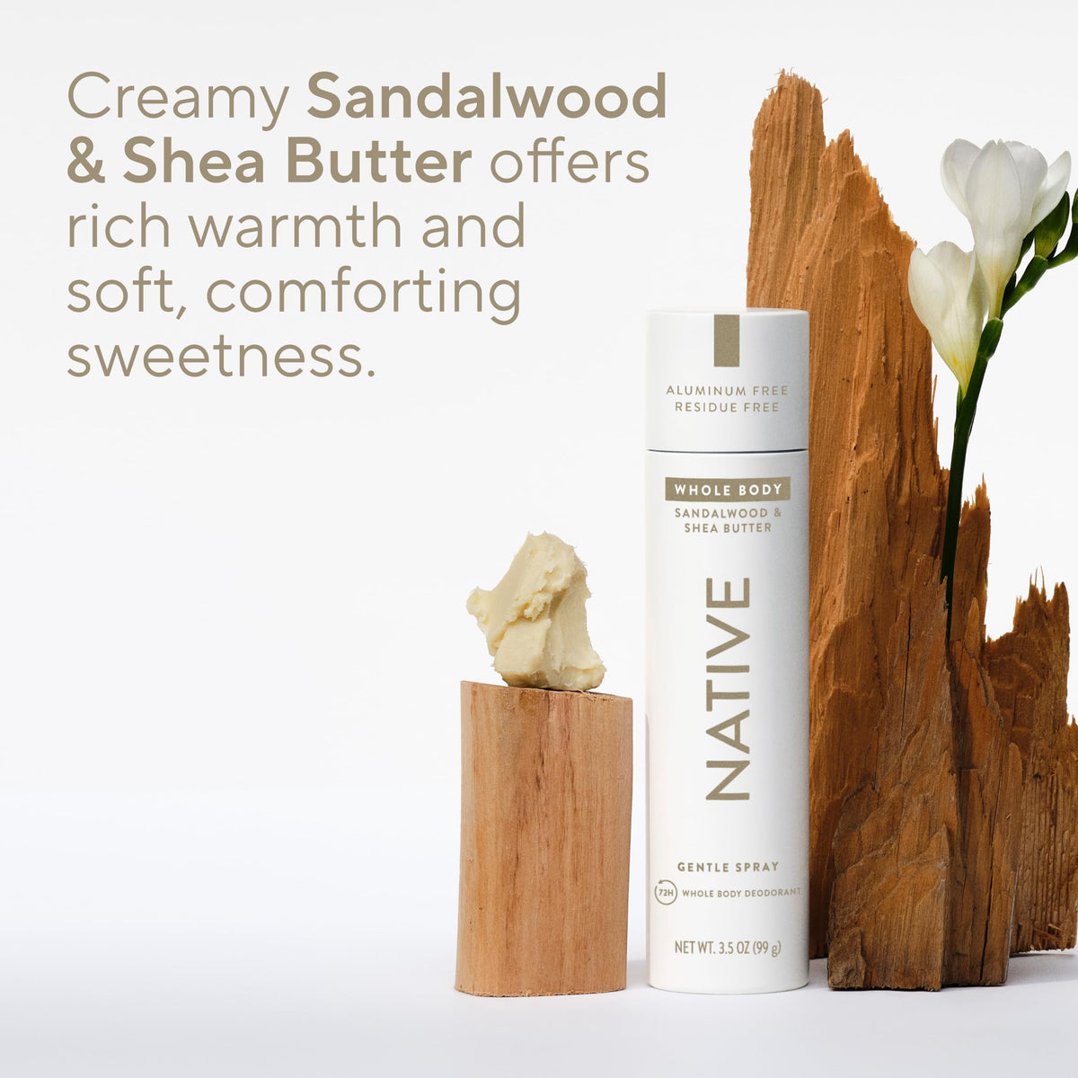 Native Whole Body Deodorant Spray in lifestyle scene on bathroom counter