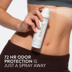 Native Whole Body Deodorant Spray side view highlighting nozzle