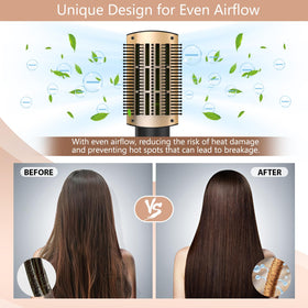Natrial Hair Dryer Brush side view with rotating cord