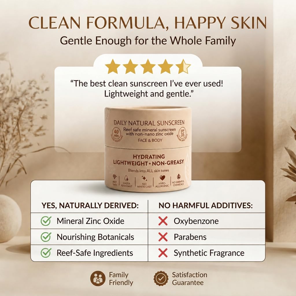 NATÚ BOTANICALS Tinted Mineral Sunscreen SPF 35 application on face