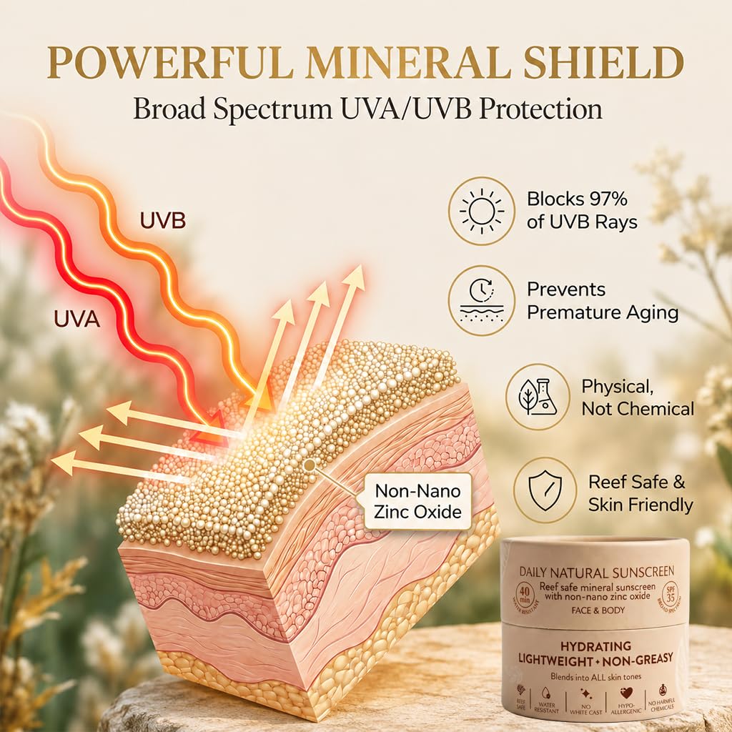 NATÚ BOTANICALS Tinted Mineral Sunscreen SPF 35 in outdoor setting