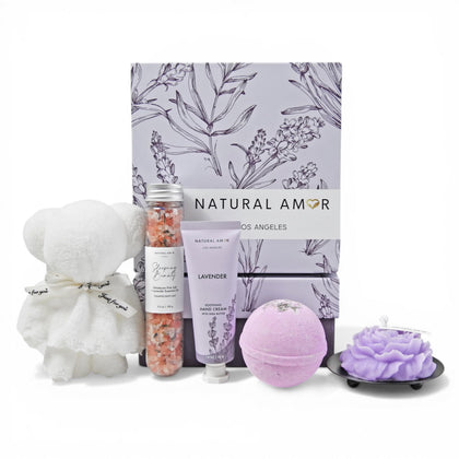 NATURAL AMOR LOS ANGELES Lavender Spa Gift Set including hand cream and bath salts