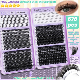 Natural bottom lashes from QUAFFLY Lash Clusters Kit