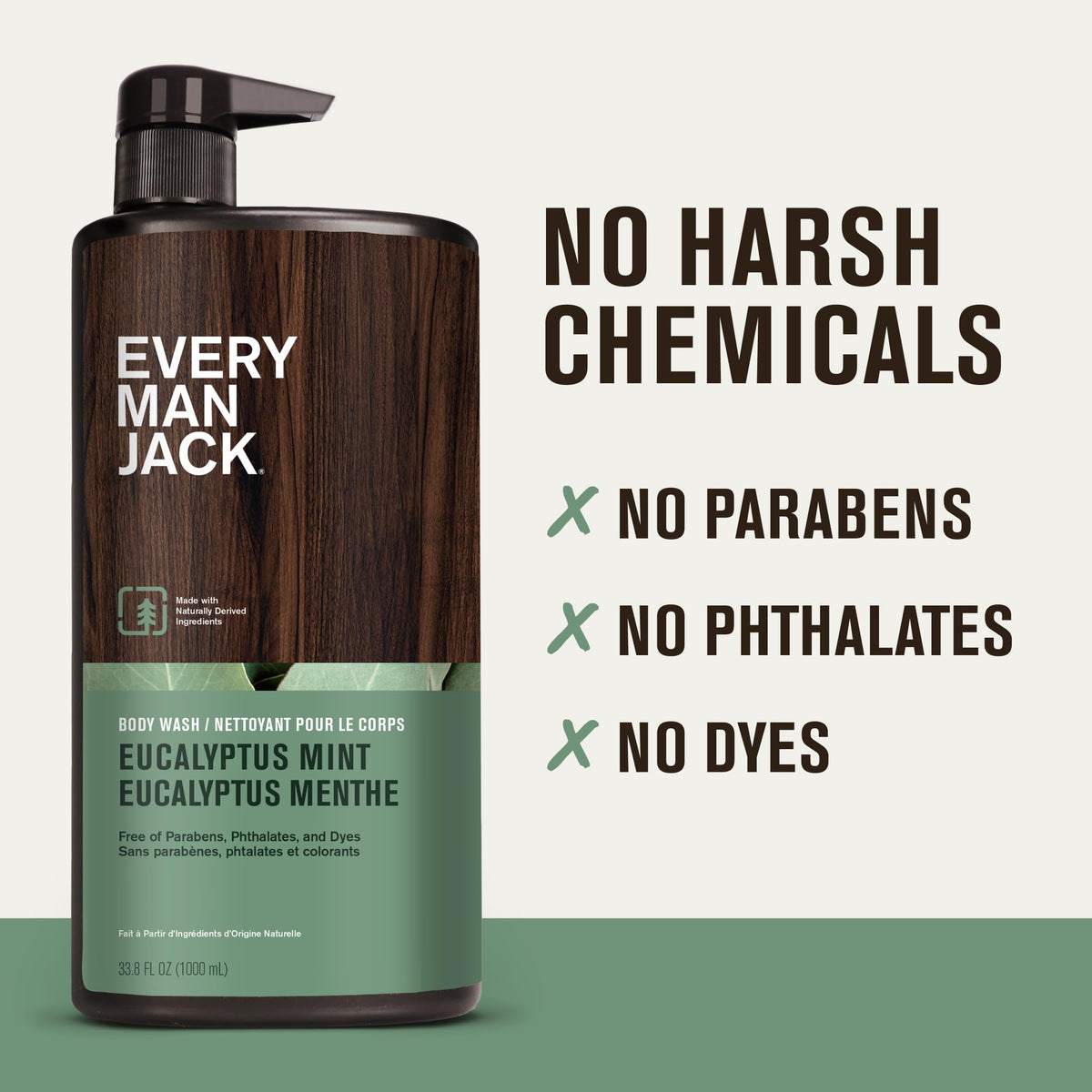 Natural ingredients in Every Man Jack Hydrating Body Wash