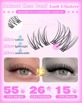 Natural look achieved with wtvane eyelash clusters