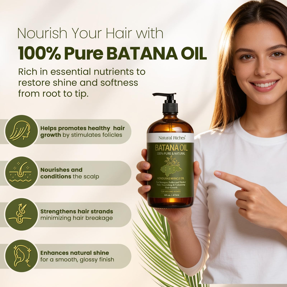 Natural Riches Batana Oil application on hair