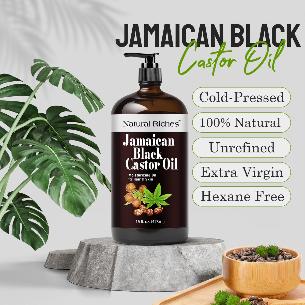 Natural Riches Jamaican Black Castor Oil texture close-up