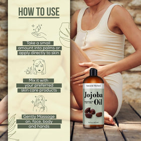 Natural Riches Jojoba Oil being applied to skin