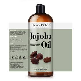 Natural Riches Jojoba Oil bottle with label