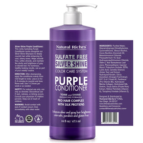 Natural Riches Purple Conditioner bottle with botanical ingredients label