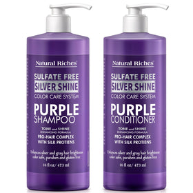 Natural Riches Purple Shampoo and Conditioner Set 16 Fl Oz front view