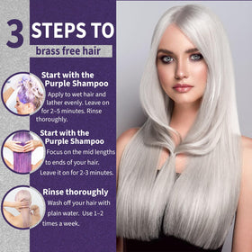 Natural Riches Purple Shampoo and Conditioner Set with a hairbrush