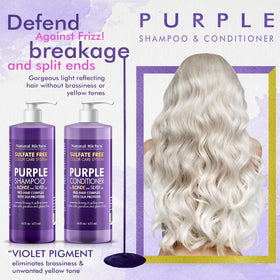 Natural Riches Purple Shampoo and Conditioner set with packaging