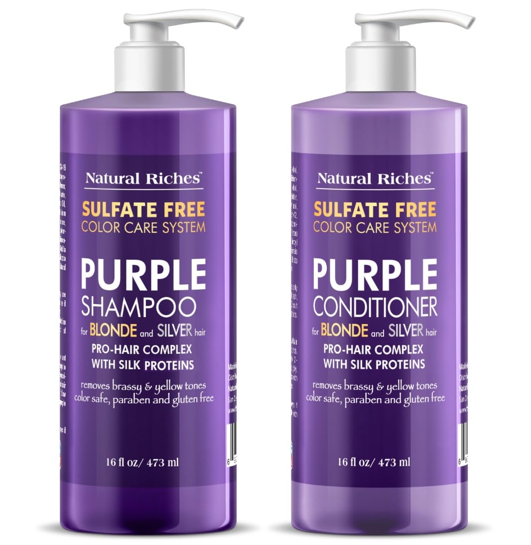 Natural Riches Purple Shampoo front view 16 Fl Oz