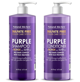 Natural Riches Purple Shampoo front view 16 Fl Oz