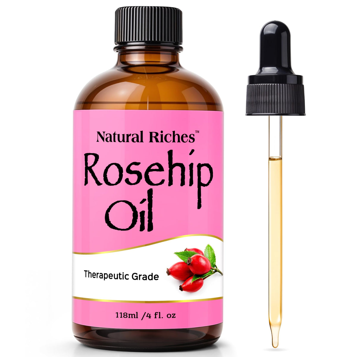 Natural Riches Rosehip Seed Oil 4 Fl Oz front view