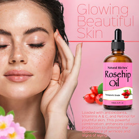 Natural Riches Rosehip Seed Oil with gua sha tool