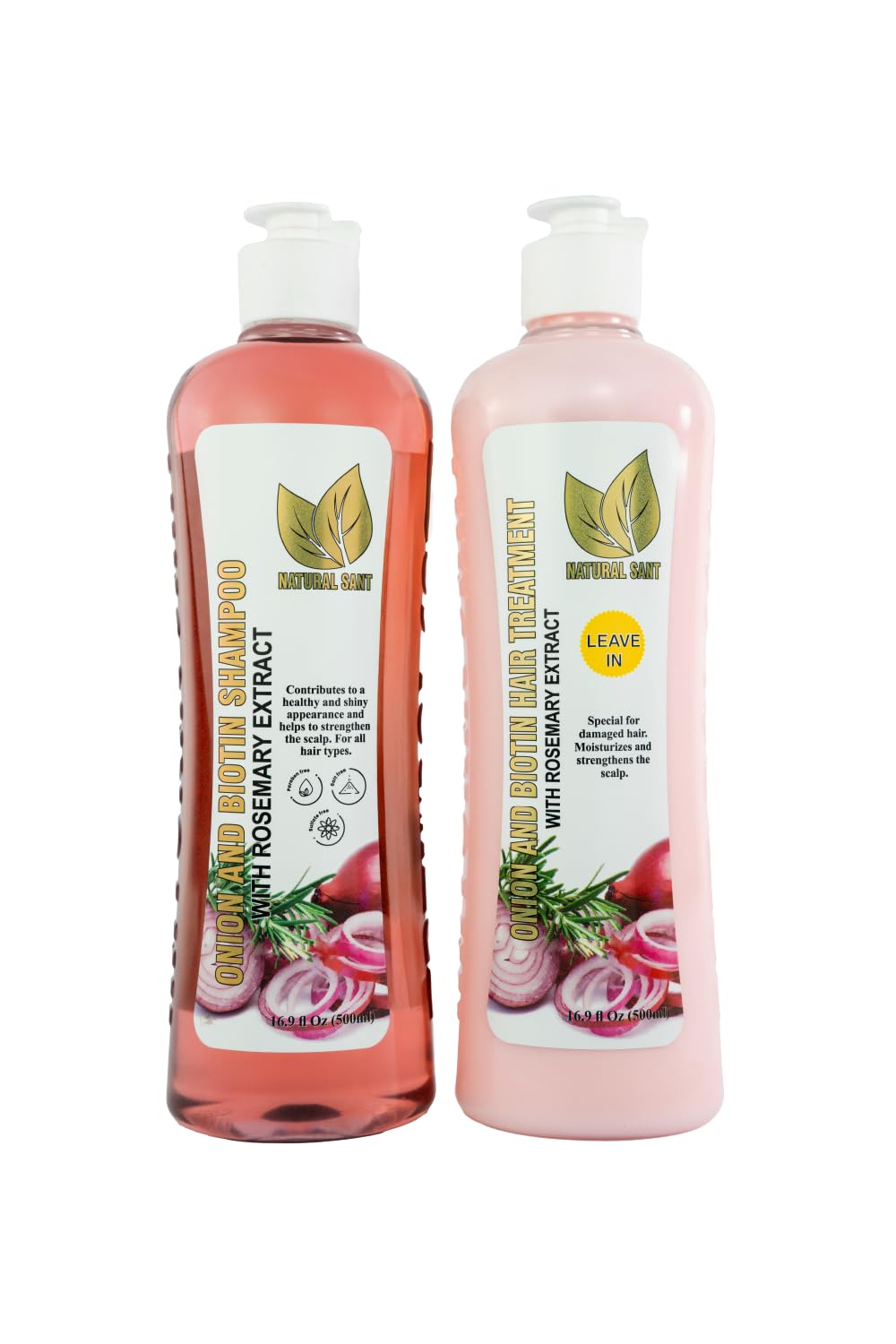 Natural Sant Onion & Rosemary Shampoo front view
