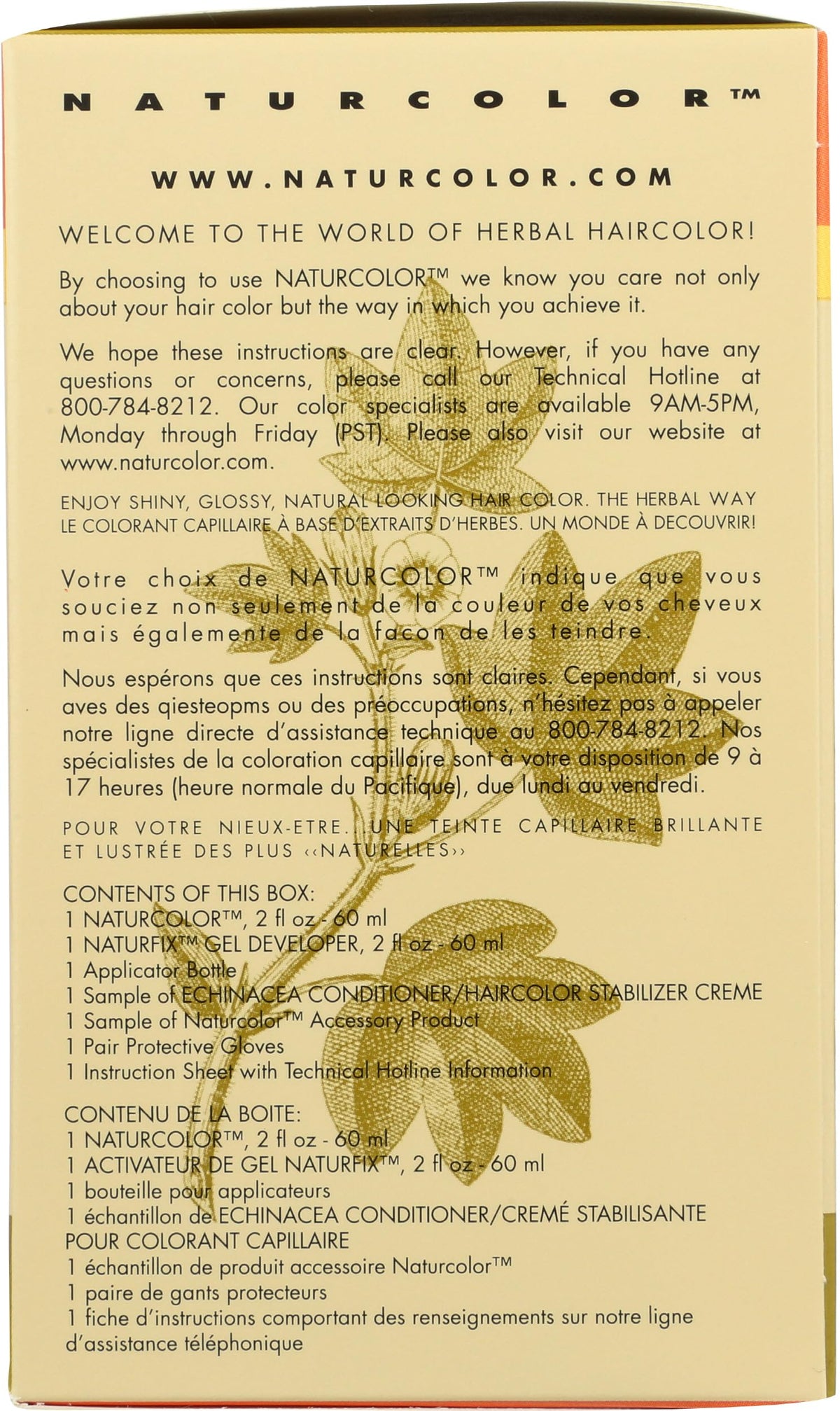 Naturcolor 6D Goldenrod Blonde Haircolor ingredients list