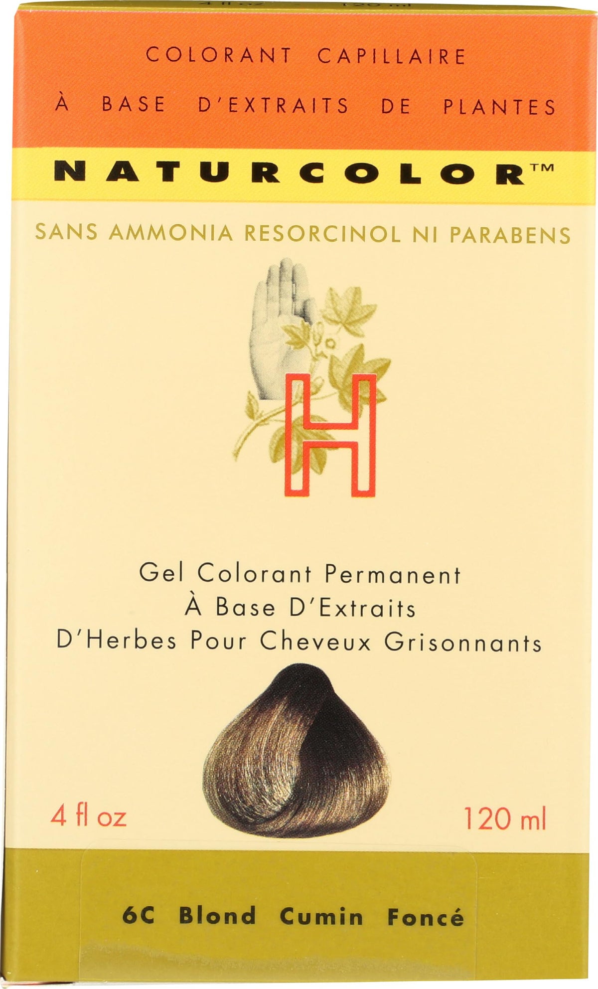 Naturcolor Dark Caraway Blonde 6C packaging with ingredients