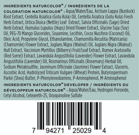 Naturcolor hair color packaging with color options