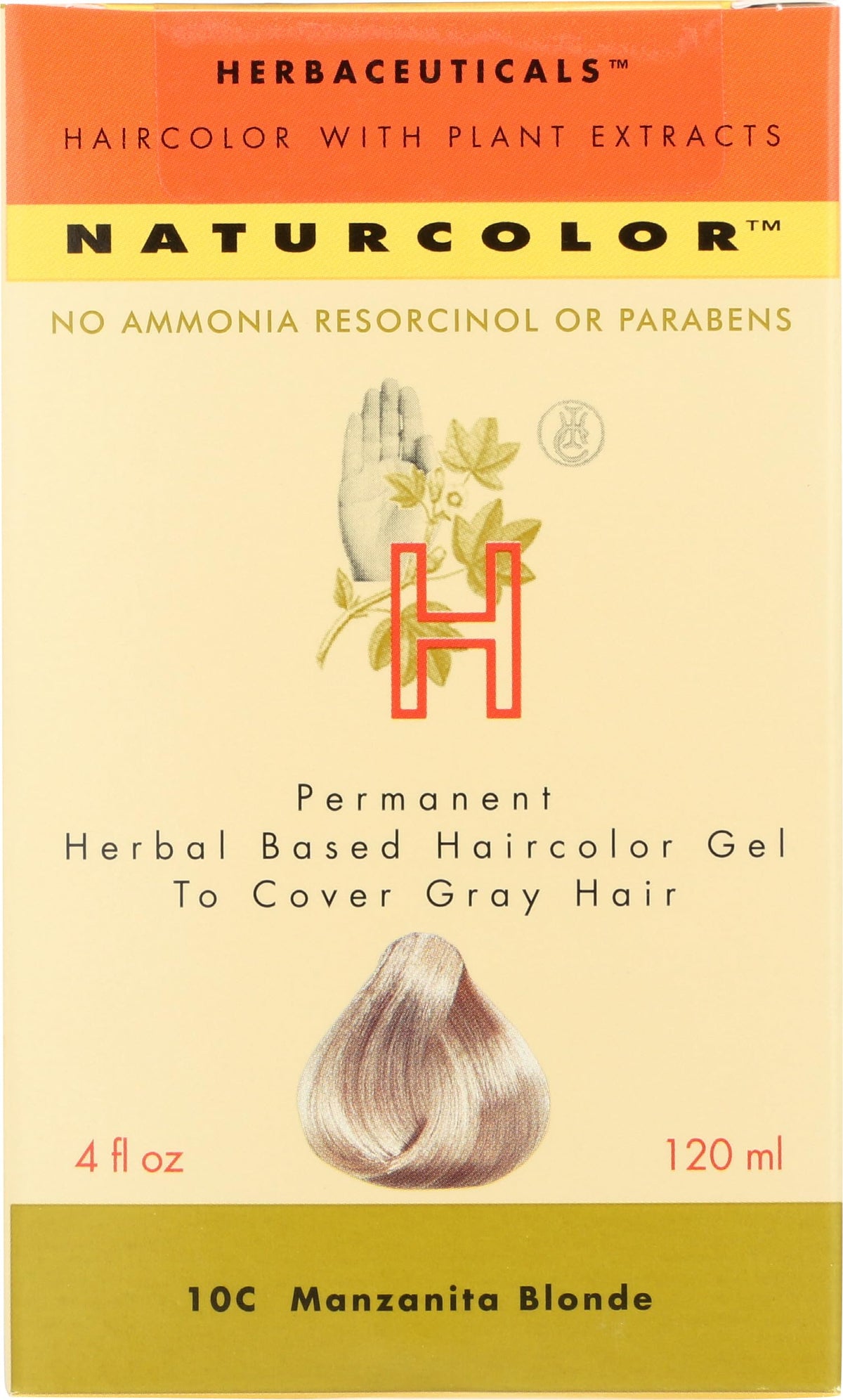 Naturcolor Permanent Hair Color Manzanita Blonde 10C front view