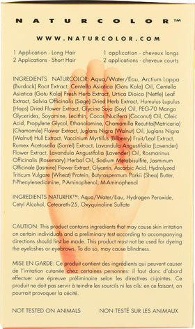 Naturcolor Permanent Hair Color packaging details
