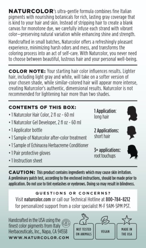 Naturcolor Poppy Seed Haircolor swatch on hair