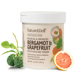 NATURE WELL Bergamot & Grapefruit Body Cream 16 Oz front view