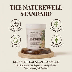 NATURE WELL Coconut Oil Moisturizing Cream with other skincare products