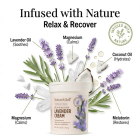NATURE WELL Lavender Body Cream 16 Oz side view