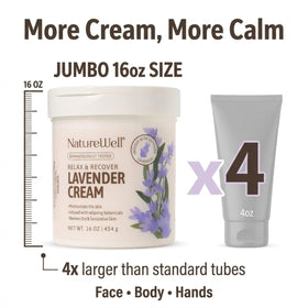 NATURE WELL Lavender Body Cream 16 Oz with coconut oil